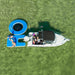 AquaDeck Inflatable U Shaped Pontoon for Outboard Boats Main Image with Roller Bag and Pump