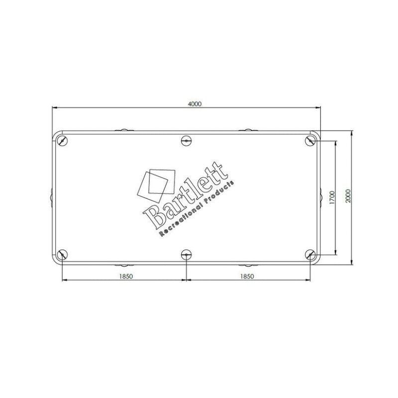 Dimensions and layout of Bartlett 4m x 2m Deck Extender Inflatable Pontoon