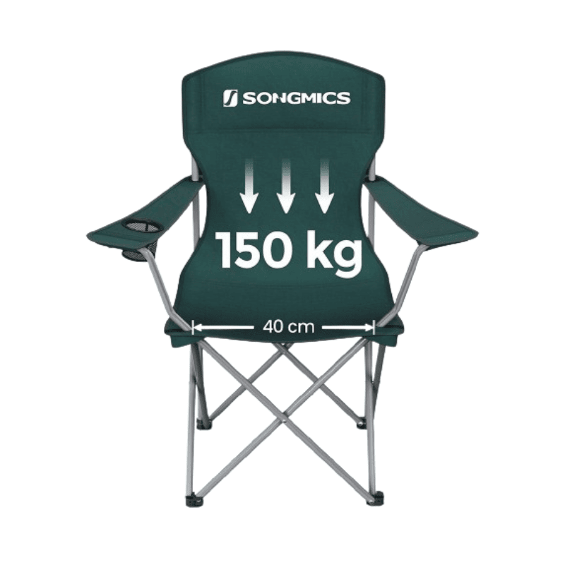 Folding camping chair with weight capacity for Compact Co. 2-Person Standard PLUS Camping Set