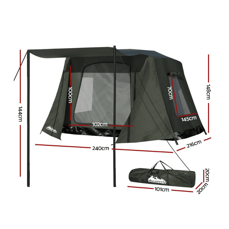 Compact Co. 2 Person Standard PLUS Camping Set Weisshorn instant camping tent with dimensions