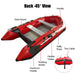 Haidi Pontoon Rescue Boat Dinghy Red back view 45 degree