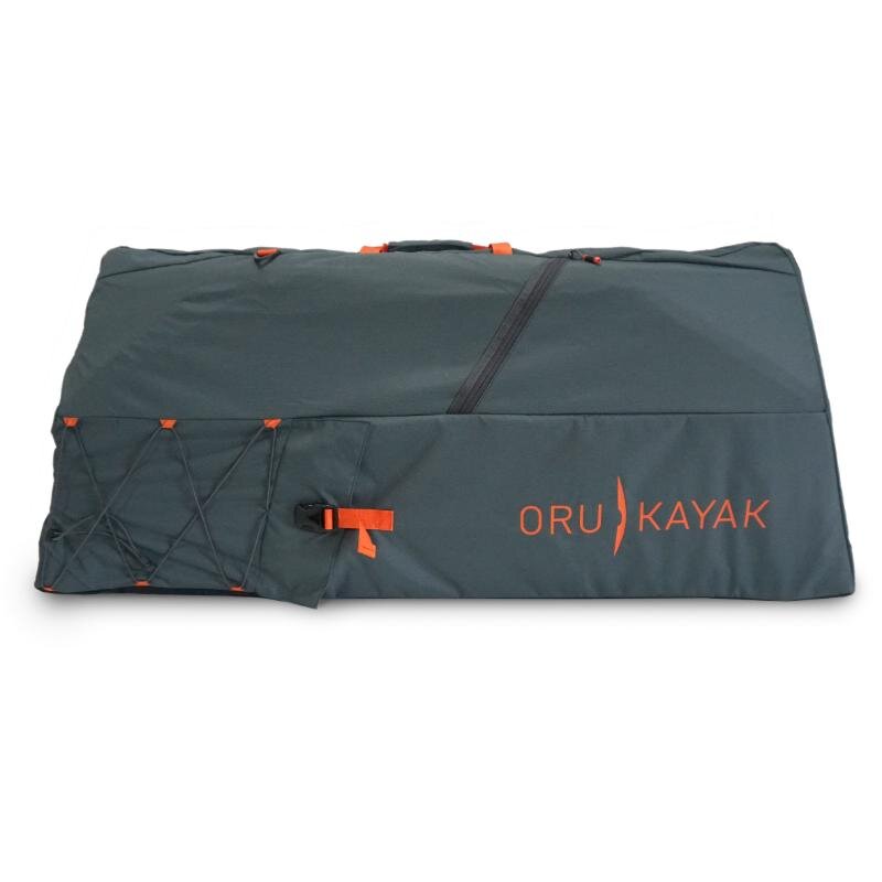 Oru Inlet Pack side view with black and orange details