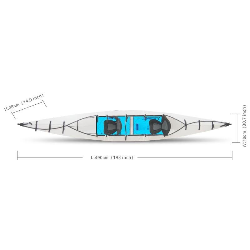 Terravent K3 Dimensions Top View With Two Blue Seats