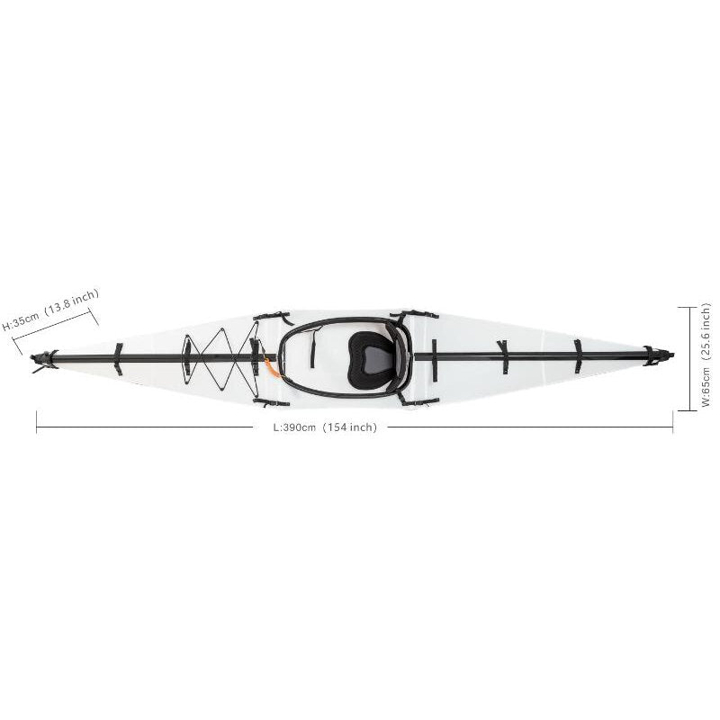 Terravent Kayak K1 Top View With Dimensions Folding Kayak