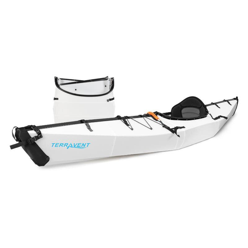 Terravent Kayak K1 White Folding Kayak Set Up for Beach Use