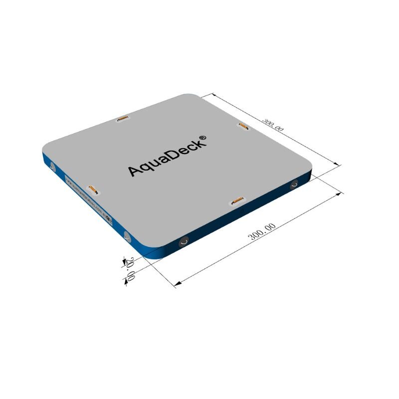 Aquadeck Dock 3x2m dimensions view with blue design