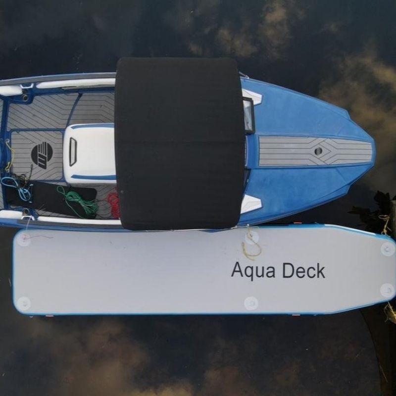 Aquadeck Inflatable Straight Pontoon offers easy docking for boats