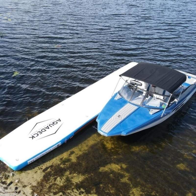 Aquadeck Inflatable Straight Pontoon made with durable materials for water adventures