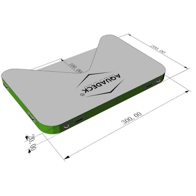 Aquadeck Inflatable V Docks showing dimensions side view