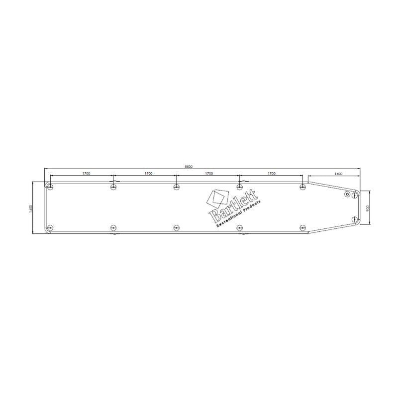 Bartlett Straight Inflatable Pontoon dimensions and layout diagram