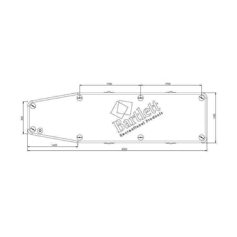 Bartlett straight inflatable pontoon dimensions layout diagram