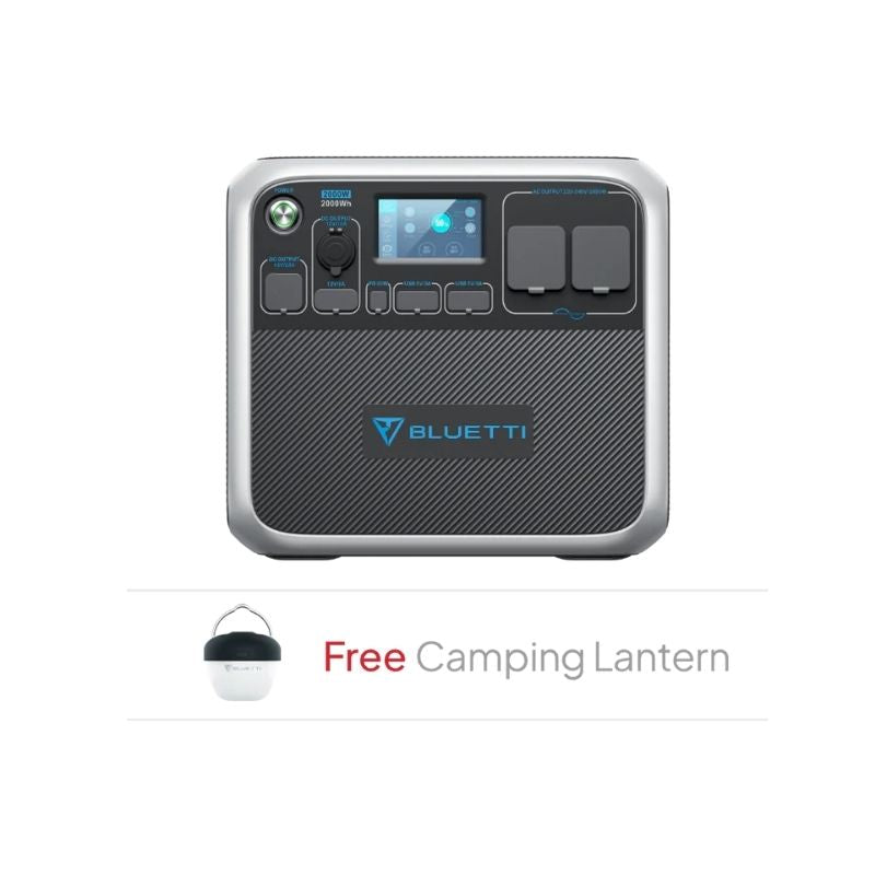 Bluetti AC200P portable power station with free camping lantern