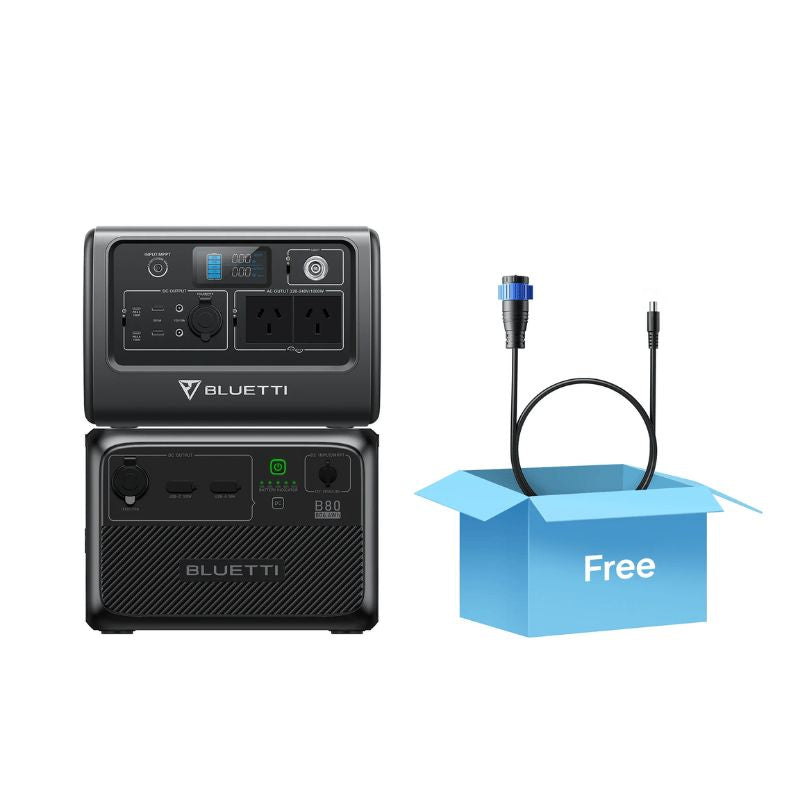 Bluetti EB70 portable power station with free accessories, demonstrating eb70 bluetti connectivity options