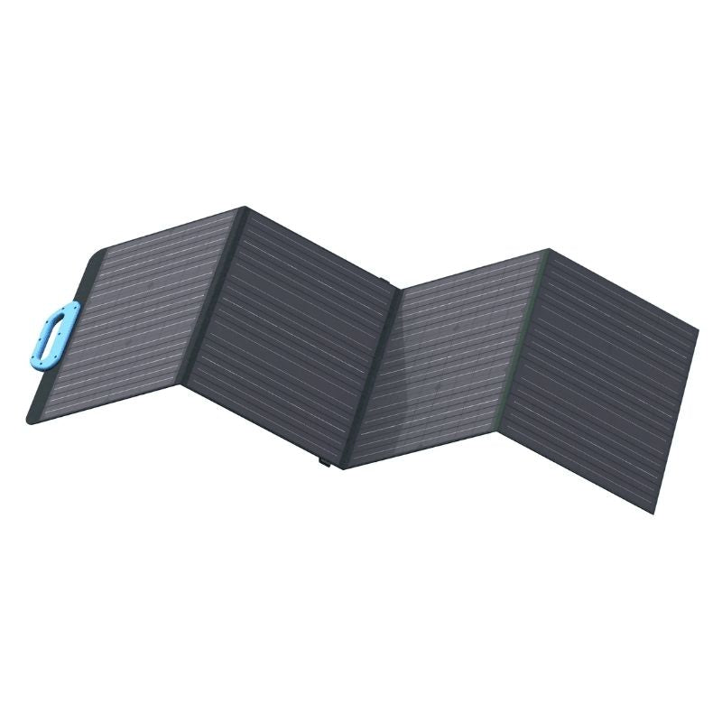 Bluetti PV120 solar panel showing its compact folding design