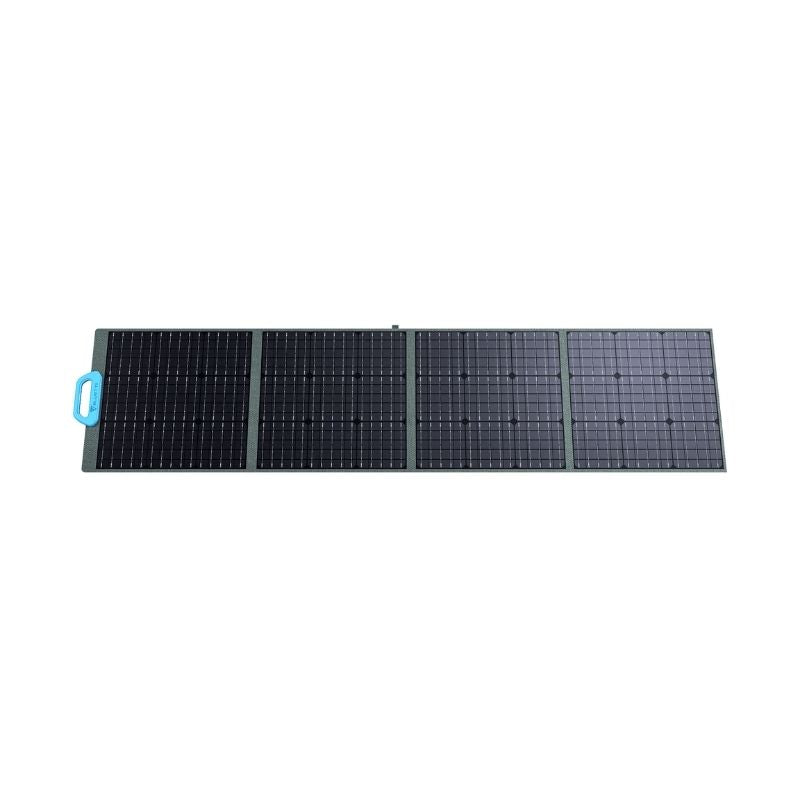 Bluetti PV120 solar panel setup for camping with portable design