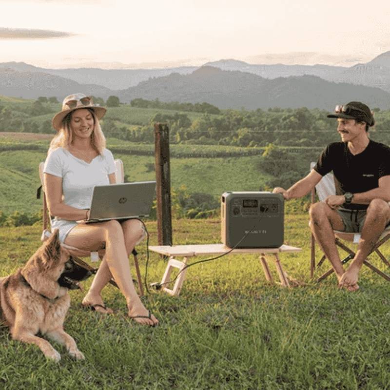 Bluetti PV200 portable power station used for outdoor camping