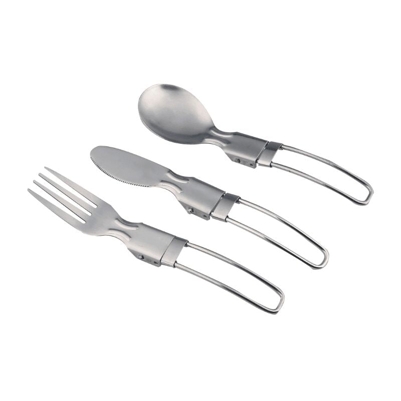 Compact Co. 2-Person Elite Camping Set foldable stainless cutlery