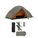 Compact Co. 2-Person Elite Camping Set tent with setup gear and accessories