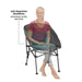 Compact Co. 4-Person Elite Camping Set camping chair with a person seated, highlighting the extra-wide and comfortable seat area