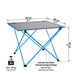 Compact Co. 4-Person Elite Camping Set blue foldable camping table with detailed height and width measurements