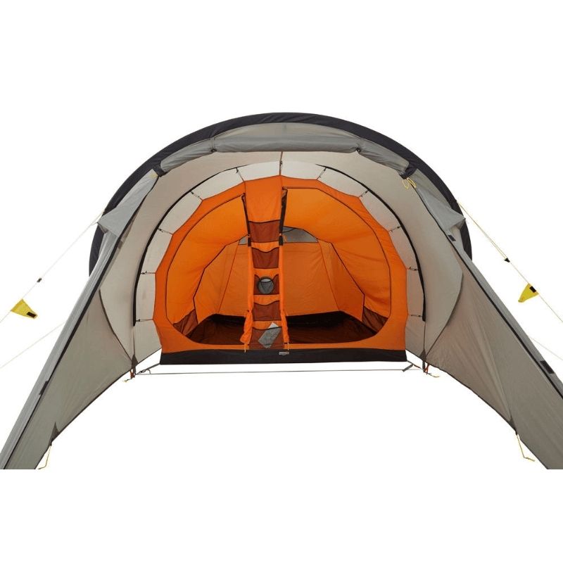 Front view of the Compact Co. 4-Person Elite Camping Set tent showing the interior and entrance