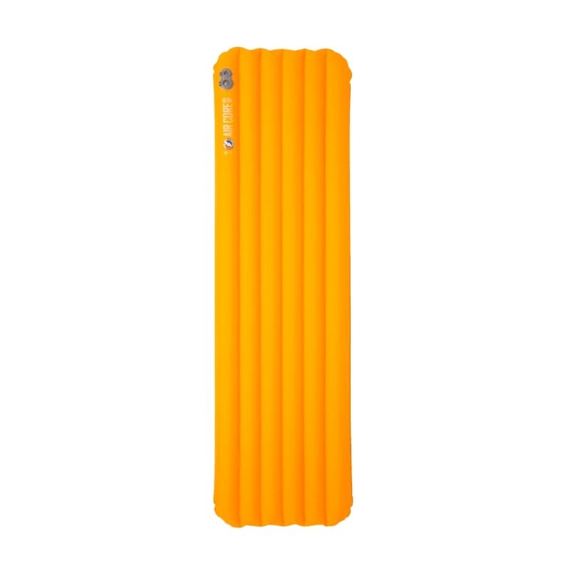 Bright orange inflatable sleeping mat from Compact Co. 4-Person Elite Camping Set in full view