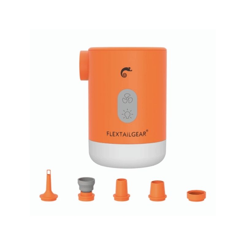 Flextail Max Pump 2 Pro in orange with multiple nozzles for versatile use