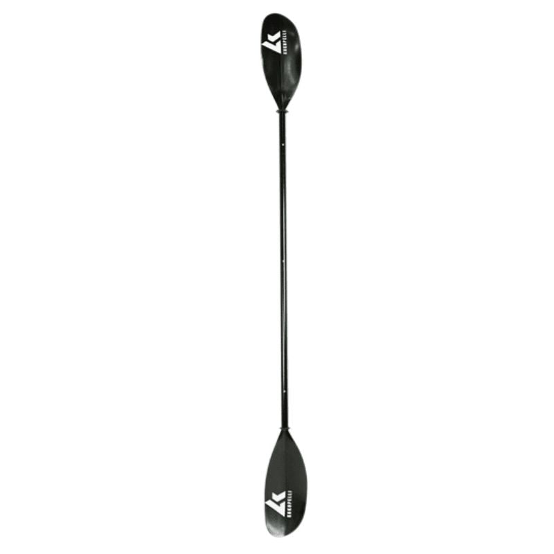 Kokopelli Alpine lake paddle fully assembled with black rod and white blade showing full design