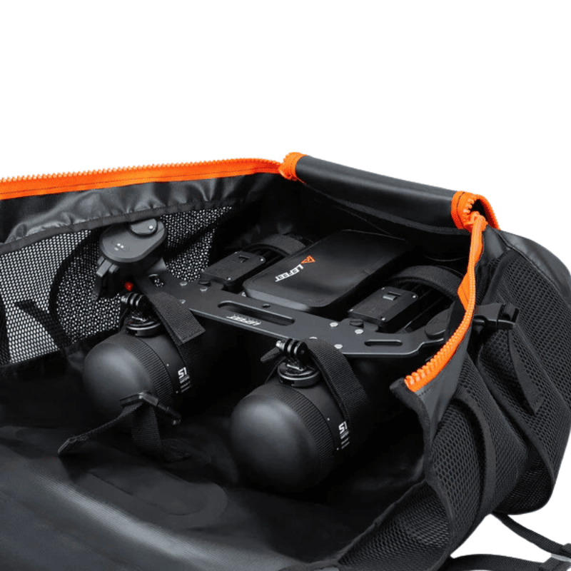 LEFEET Dive Gear Backpack interior view with gear