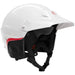 NRS WRSI Current Pro Helmet in white featuring ear protection and a visor