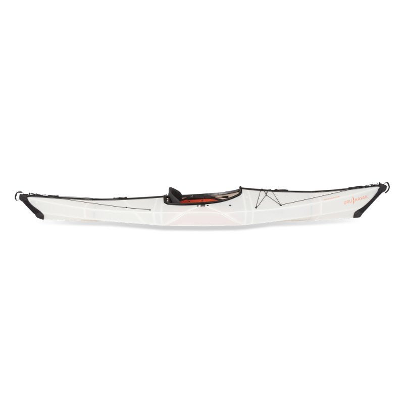 Oru Kayak Bay profile view side view white folding kayak