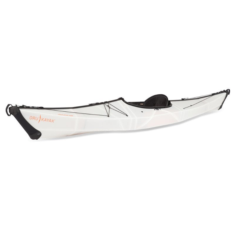 Oru Kayak Bay St white folding kayak profile view