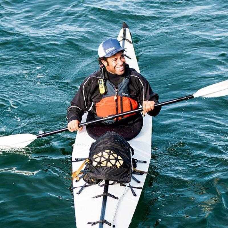 Oru Neoprene Spray Skirt in action during kayaking on the water