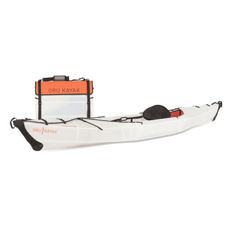 Oru Beach LT folding kayak with compact storage case displayed