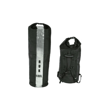 Ruk dry bag 100L black waterproof backpack for storage and gear