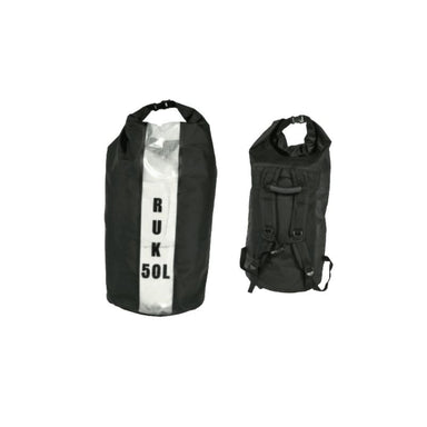 Ruk dry bag 50L black waterproof backpack for gear and storage