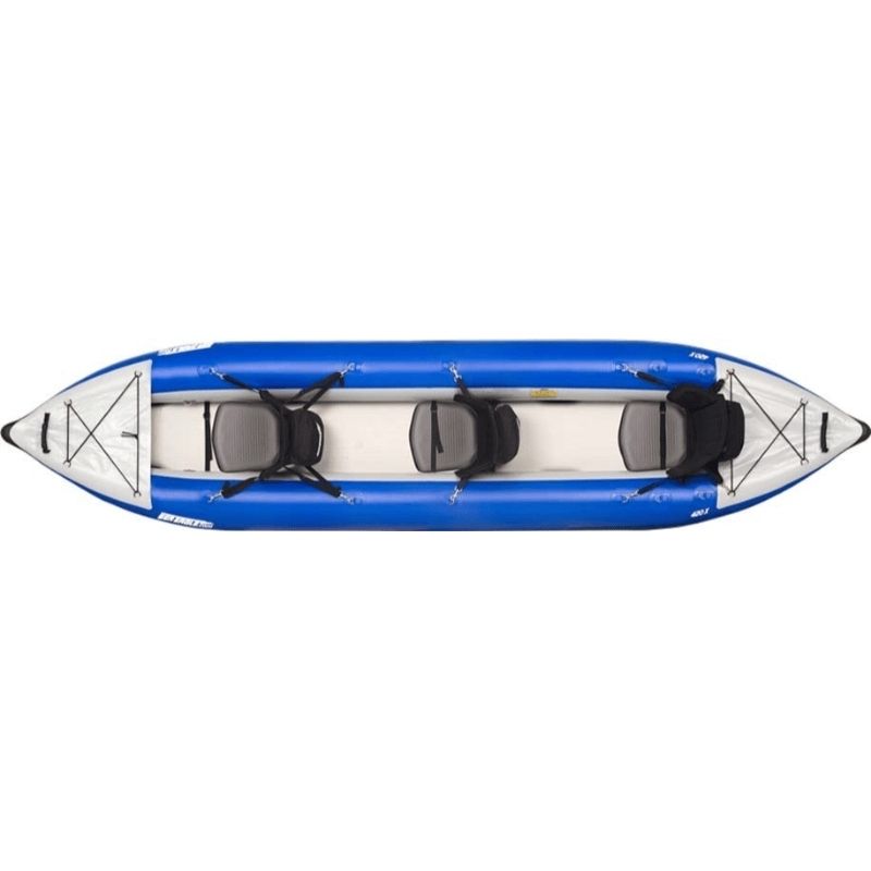 Sea Eagle 420x explorer inflatable kayak top view with three seats