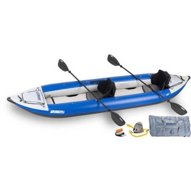 Sea Eagle 420x kayak with paddles, pump, and carrying bag