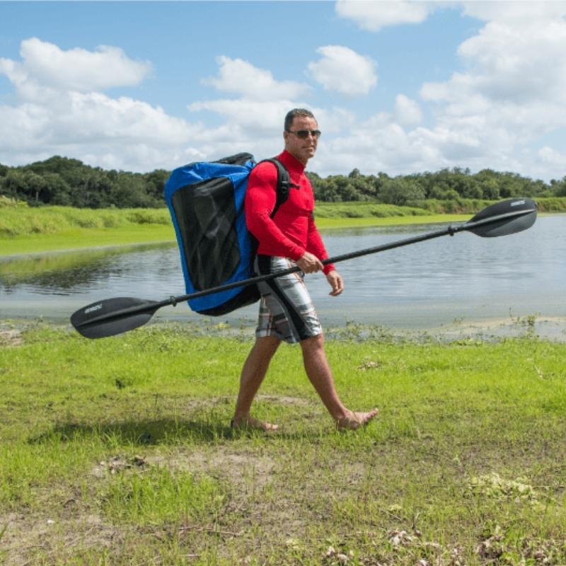 Sea Eagle 473 Razorlite kayak compact carrying backpack and paddle