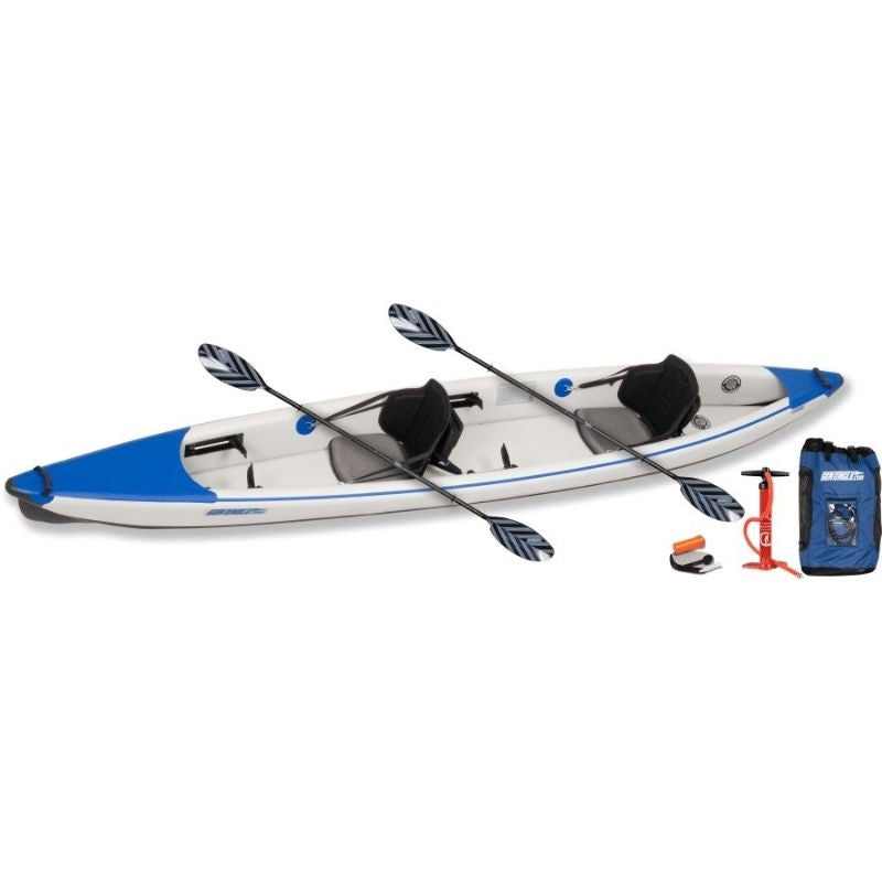 Sea Eagle Razorlite 473RL 2 person inflatable kayak pro package with paddles and accessories