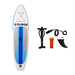 Surge All-Rounder 10'6" x 33" x 6" inflatable SUP with accessories including pump, leash, and fin