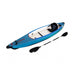 Surge inflatable kayak single, angled view showing design and included paddle