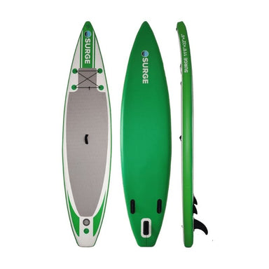 Surge inflatable touring SUP 12'6" board shown from multiple angles