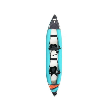 Tahe Beach Air K2 inflatable kayak with a top view of the two-person seats