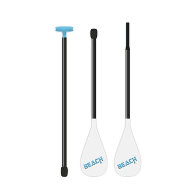 Three-piece TAHE Beach Alu 200 paddle for paddleboard and kayak, with white blades and black shaft